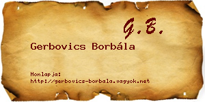 Gerbovics Borbála névjegykártya