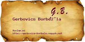 Gerbovics Borbála névjegykártya